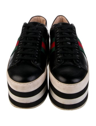 Gucci Web Accent Leather Chunky Sneakers