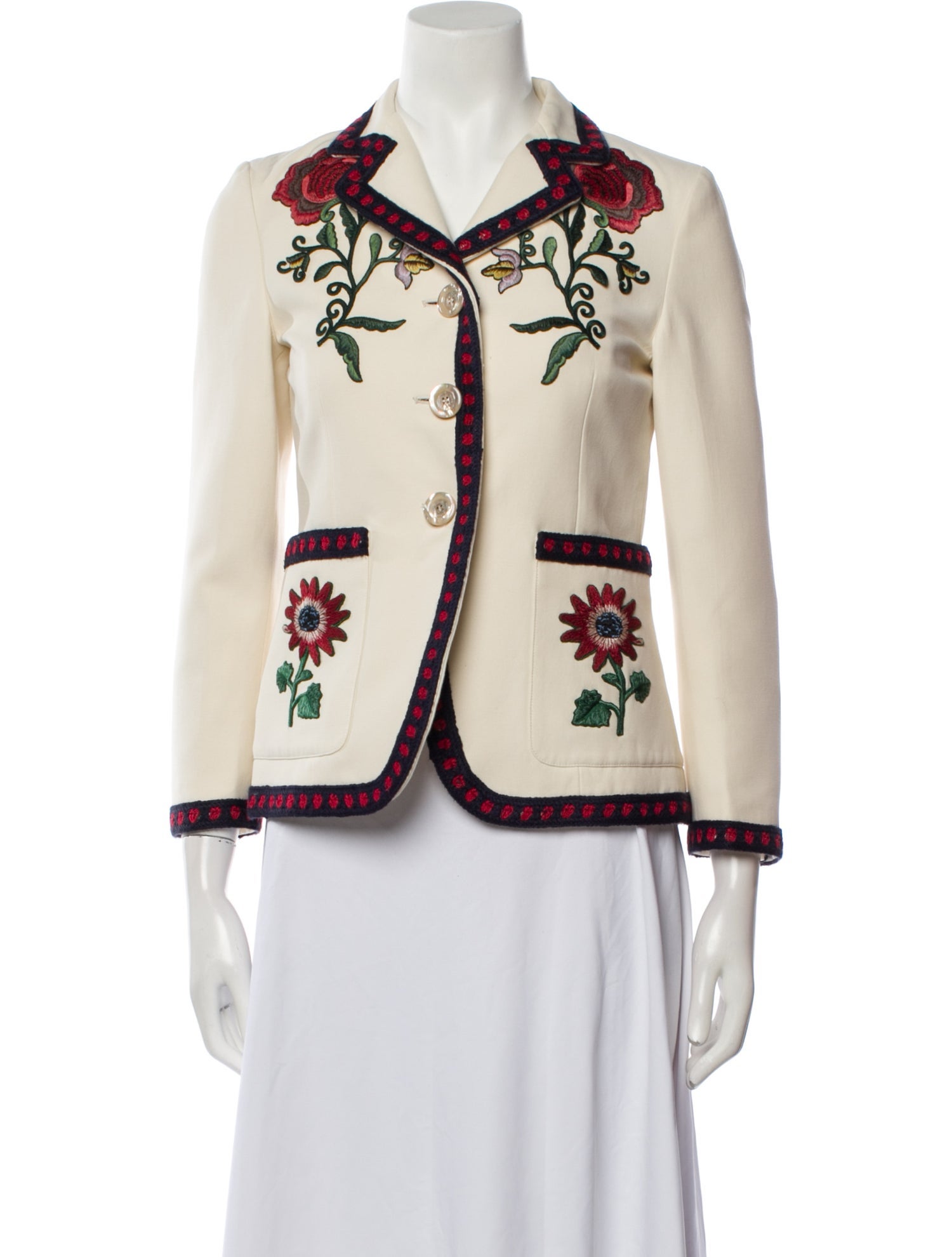 Gucci Silk Floral Print Evening Jacket