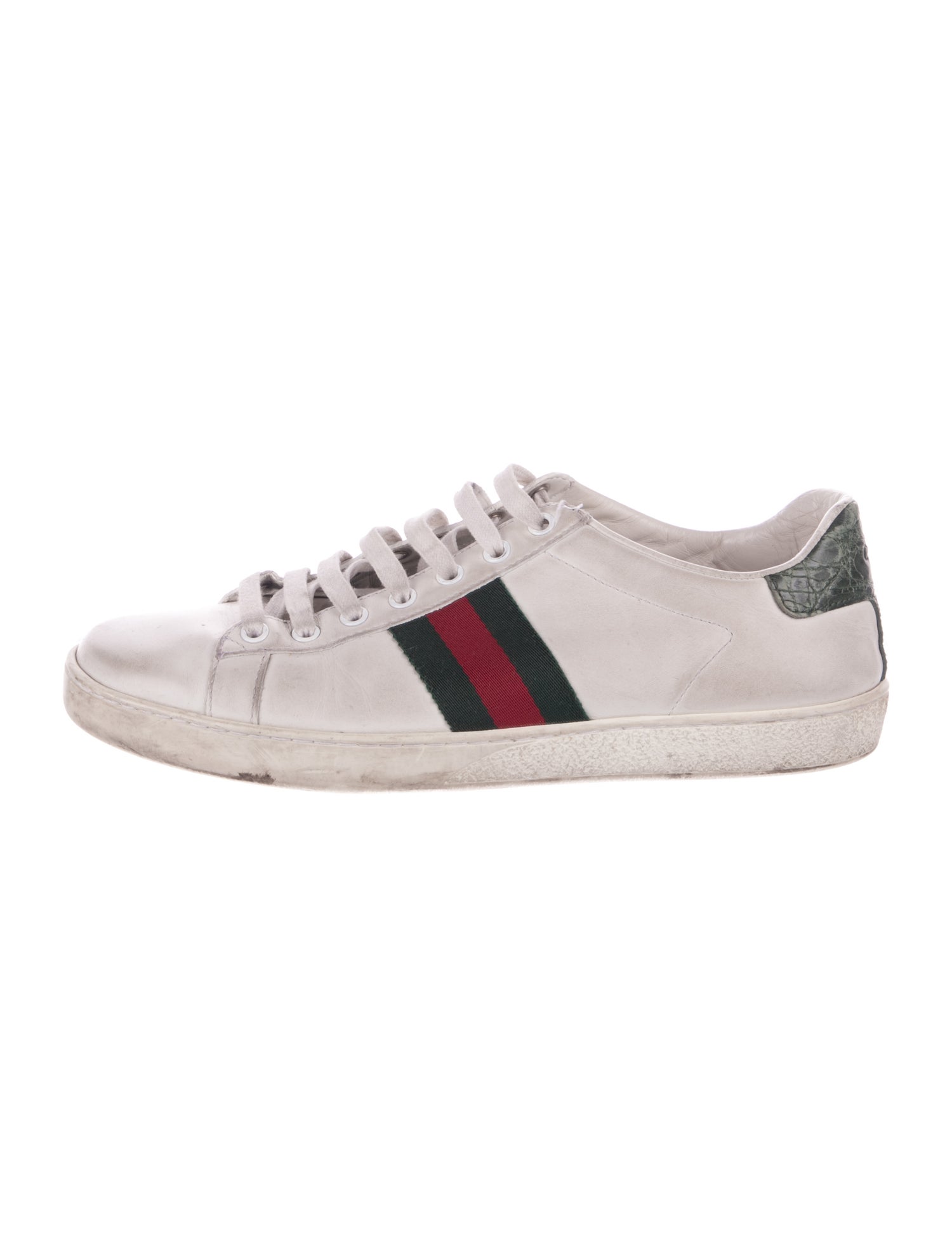 Gucci Web Accent Leather Sneakers