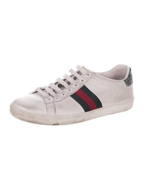 Gucci Web Accent Leather Sneakers