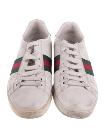 Gucci Web Accent Leather Sneakers