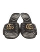 Gucci Double G Logo Leather Slides