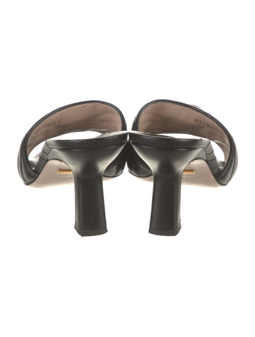 Gucci Double G Logo Leather Slides