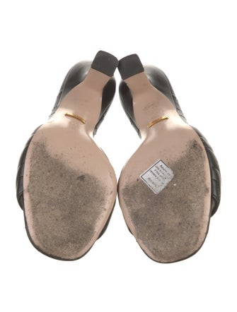 Gucci Double G Logo Leather Slides