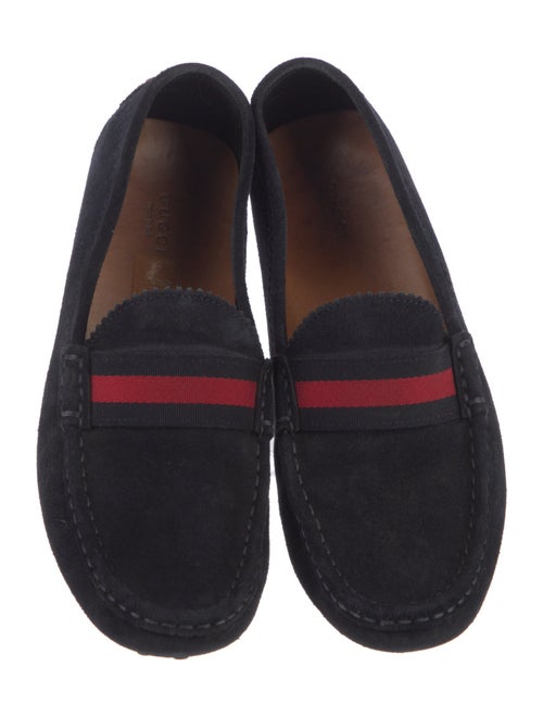 Gucci Sylvie Web Accent Suede Loafers