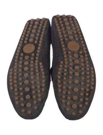 Gucci Sylvie Web Accent Suede Loafers