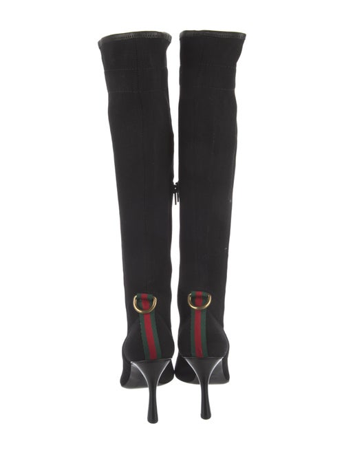 Gucci Web Accent Canvas Sock Boots