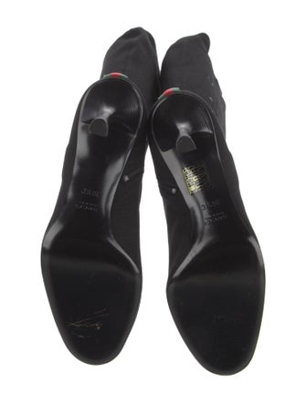 Gucci Web Accent Canvas Sock Boots