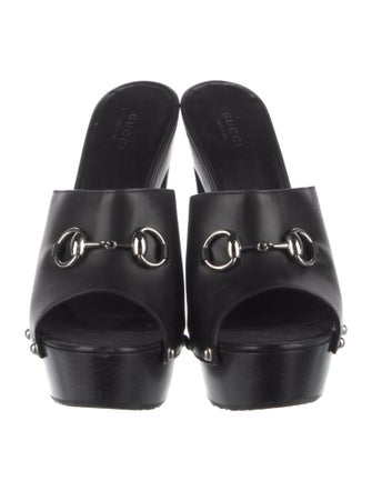 Gucci Horsebit Accent Leather Mules
