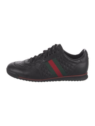Gucci Web Accent Leather Sneakers