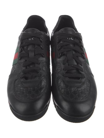 Gucci Web Accent Leather Sneakers