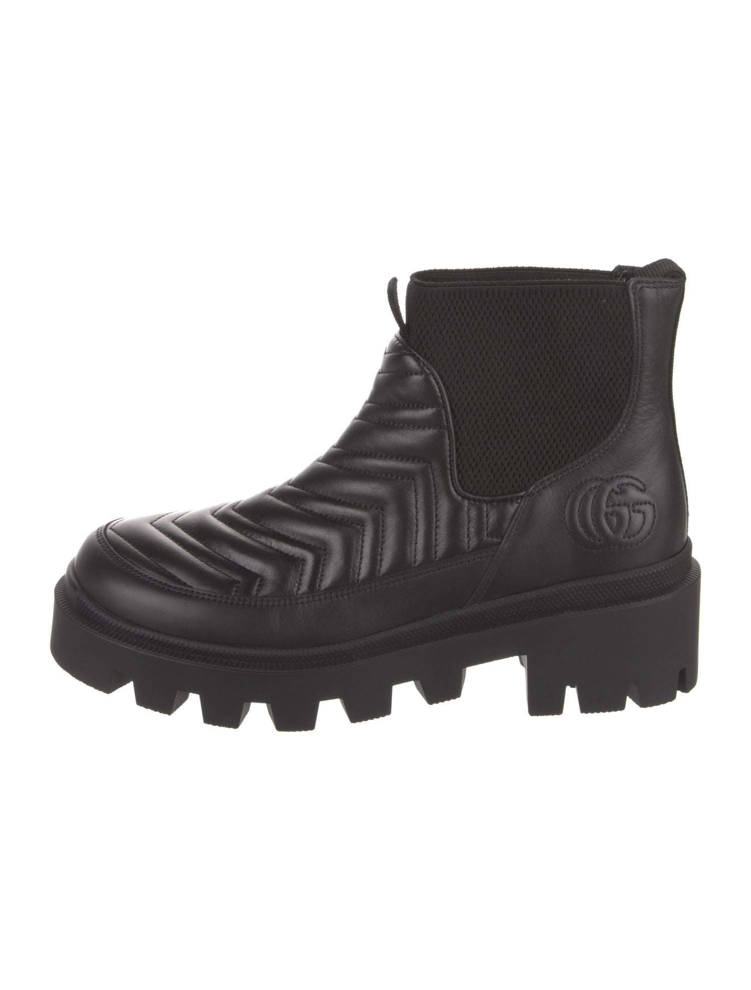 Gucci Double G Logo Leather Chelsea Boots