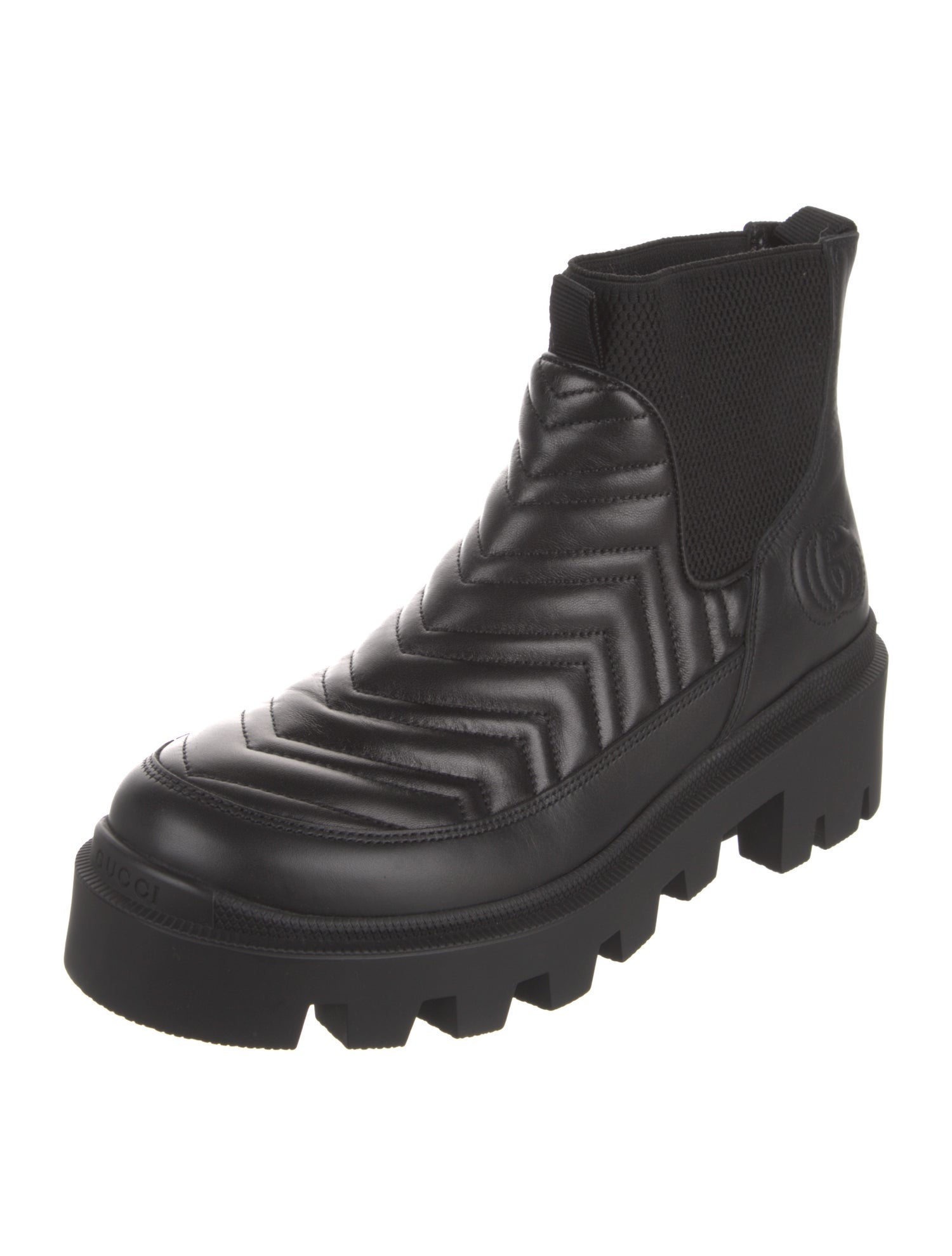 Gucci Double G Logo Leather Chelsea Boots