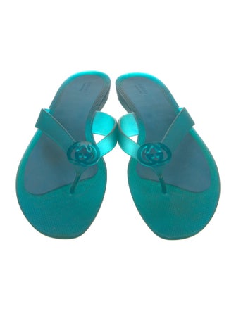 Gucci Interlocking G Logo Rubber Slides