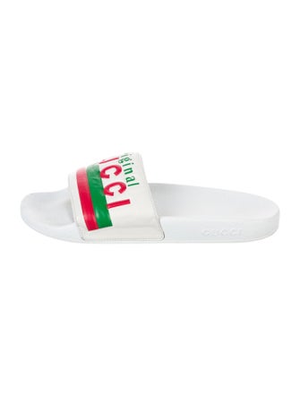 Gucci Web Accent Leather Slides