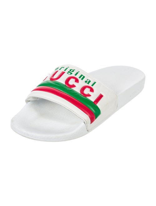 Gucci Web Accent Leather Slides