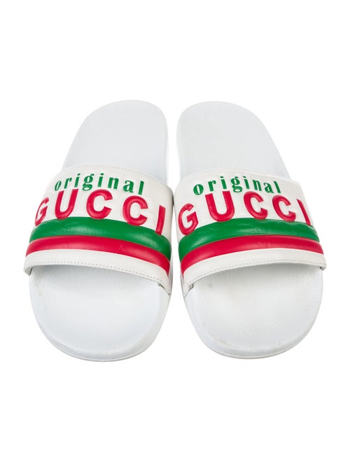 Gucci Web Accent Leather Slides