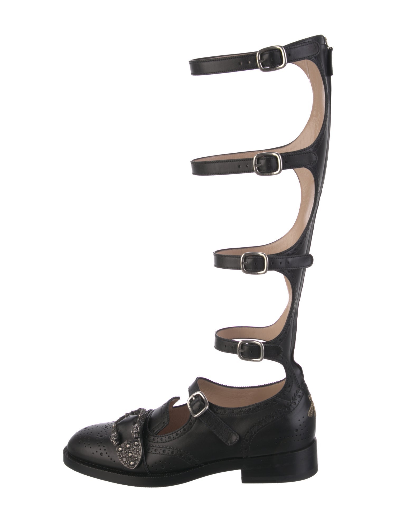 Gucci Bee Accent Leather Flats