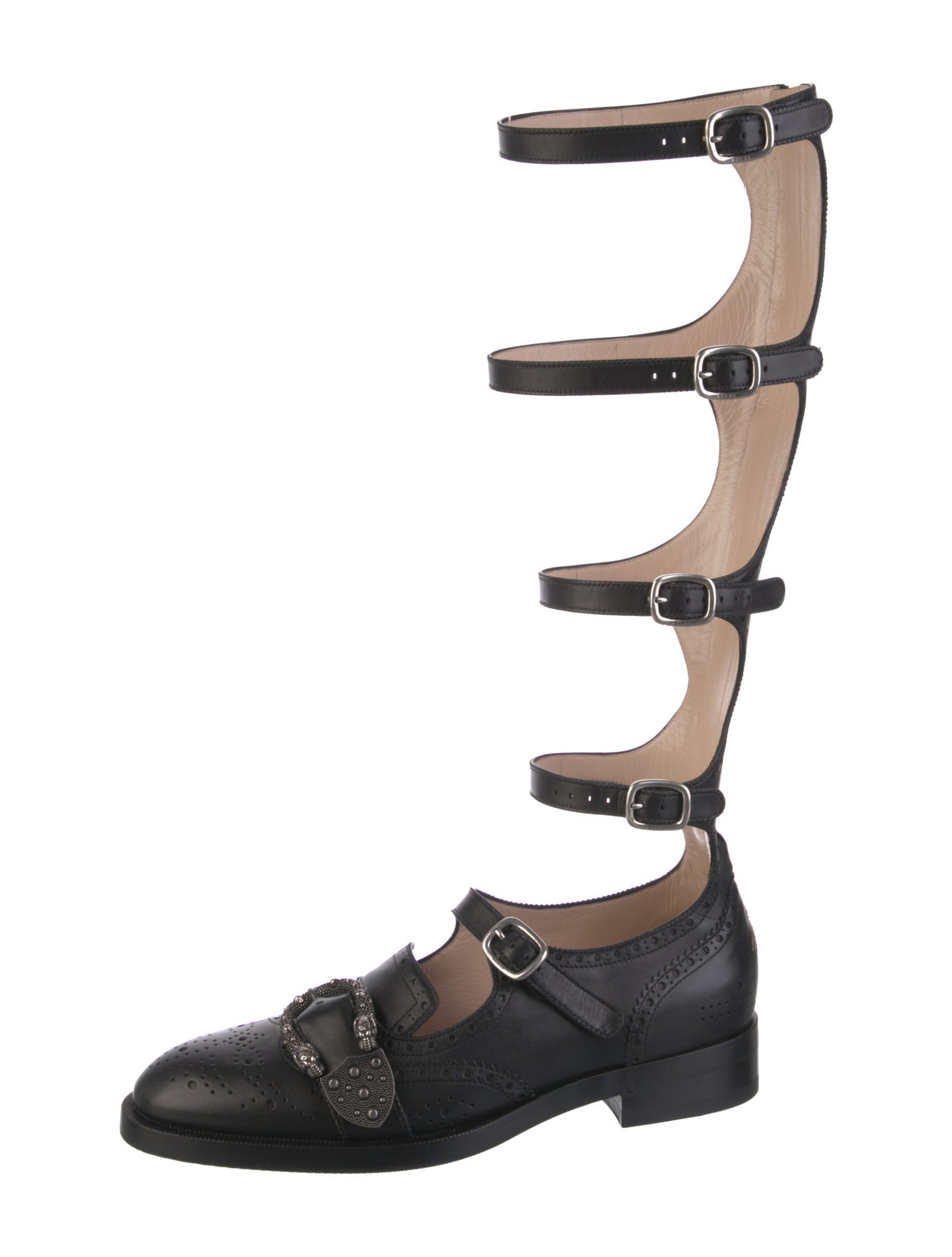 Gucci Bee Accent Leather Flats