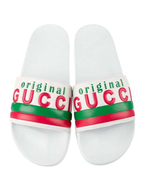 Gucci Web Accent Leather Slides