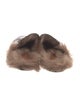 Gucci Leather Fur Trim Mules
