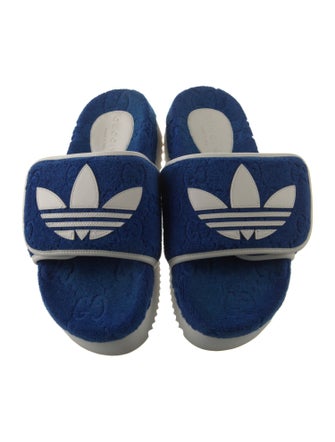 Gucci x Adidas Terry Cloth Striped Slides