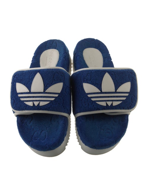 Gucci x Adidas Terry Cloth Striped Slides