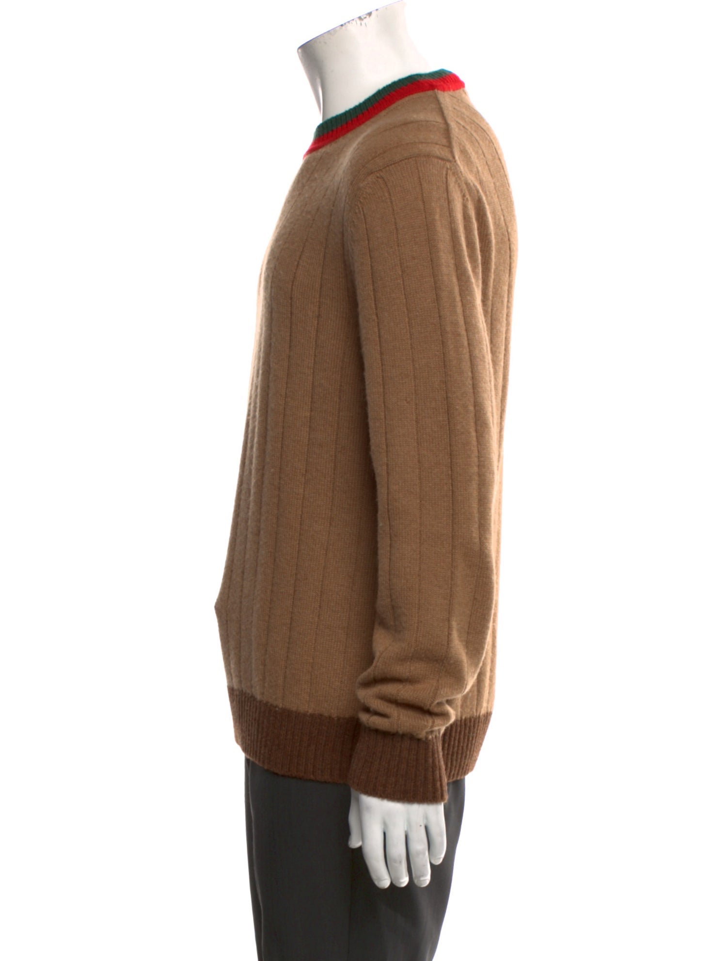Gucci Web Accent Camel Hair Pullover