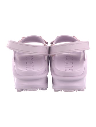 Gucci Horsebit Accent Rubber Slingback Sandals