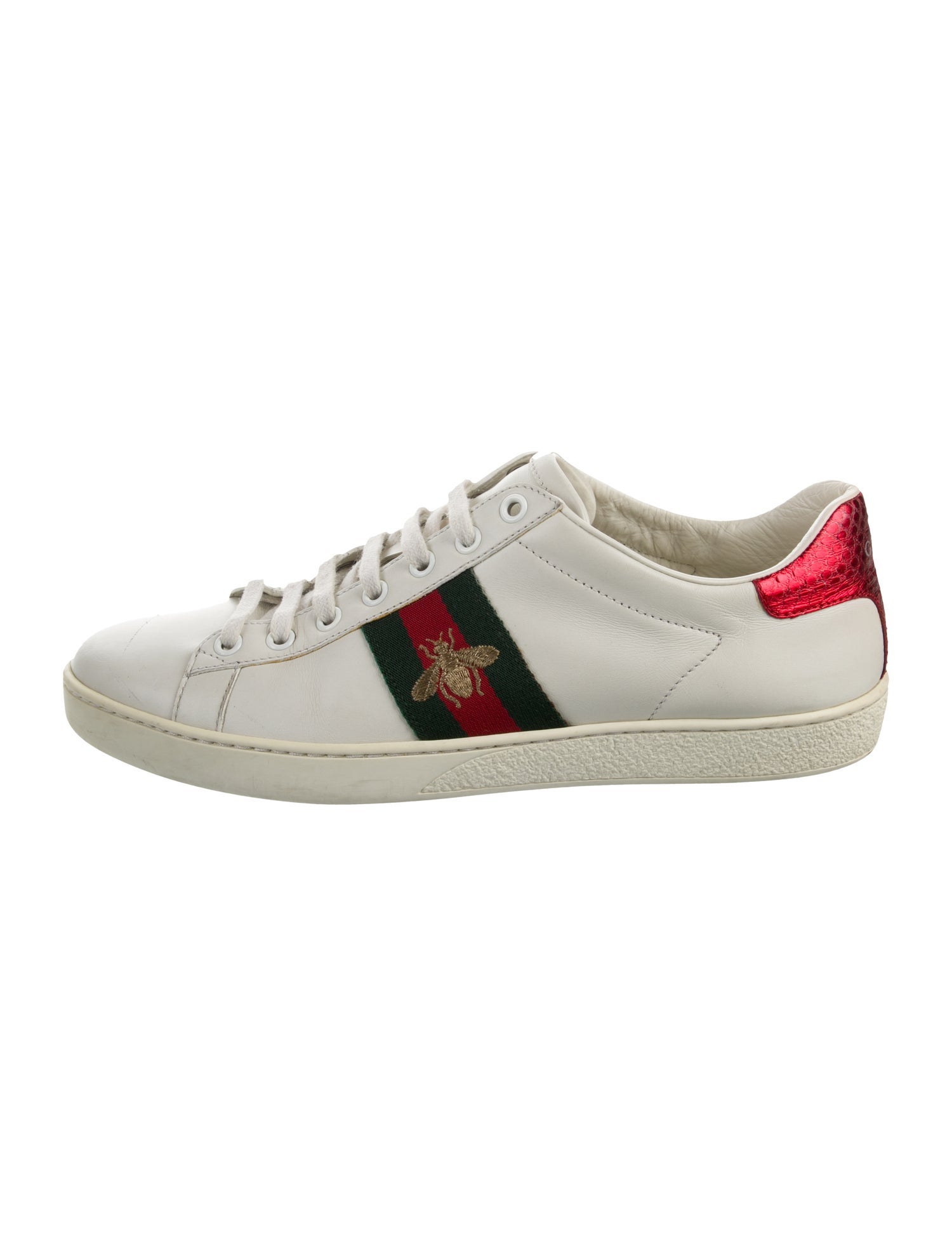 Gucci Web Accent Leather Sneakers