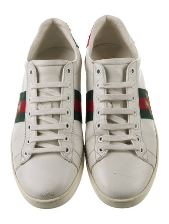 Gucci Web Accent Leather Sneakers