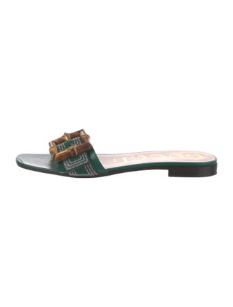 Gucci Bamboo Accent Leather Slides