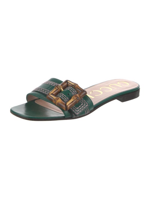 Gucci Bamboo Accent Leather Slides