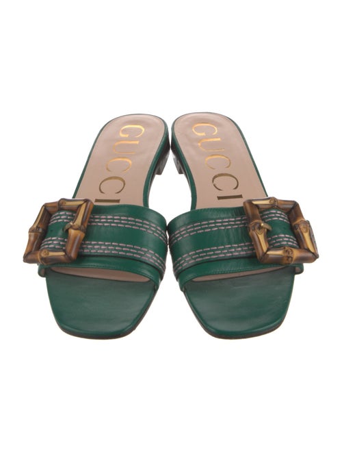 Gucci Bamboo Accent Leather Slides