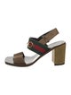 Gucci Web Accent Suede Slingback Sandals