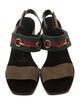 Gucci Web Accent Suede Slingback Sandals
