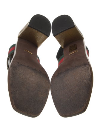 Gucci Web Accent Suede Slingback Sandals