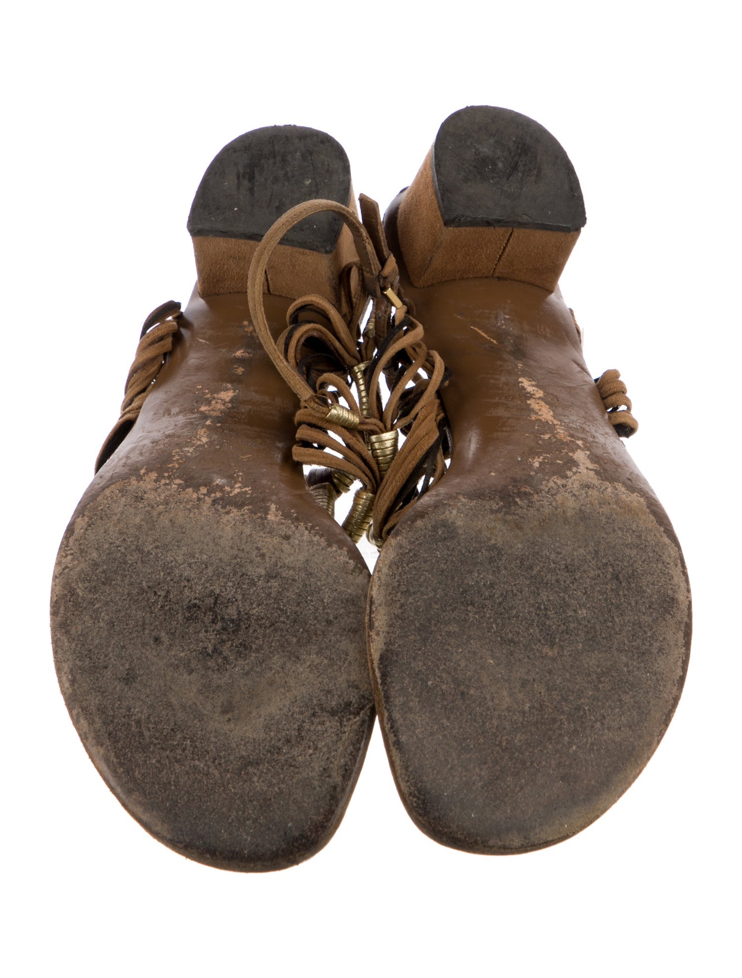 Gucci Suede Leather Trim Embellishment Sandals