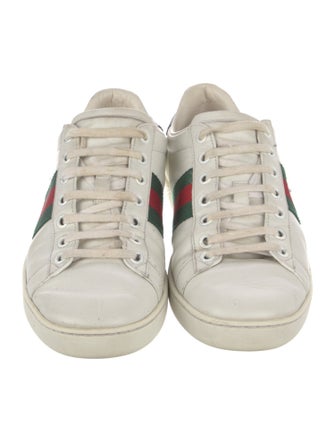 Gucci Web Accent Leather Sneakers