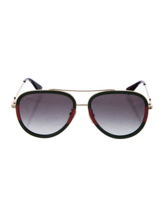 Gucci Web Accent Aviator Sunglasses