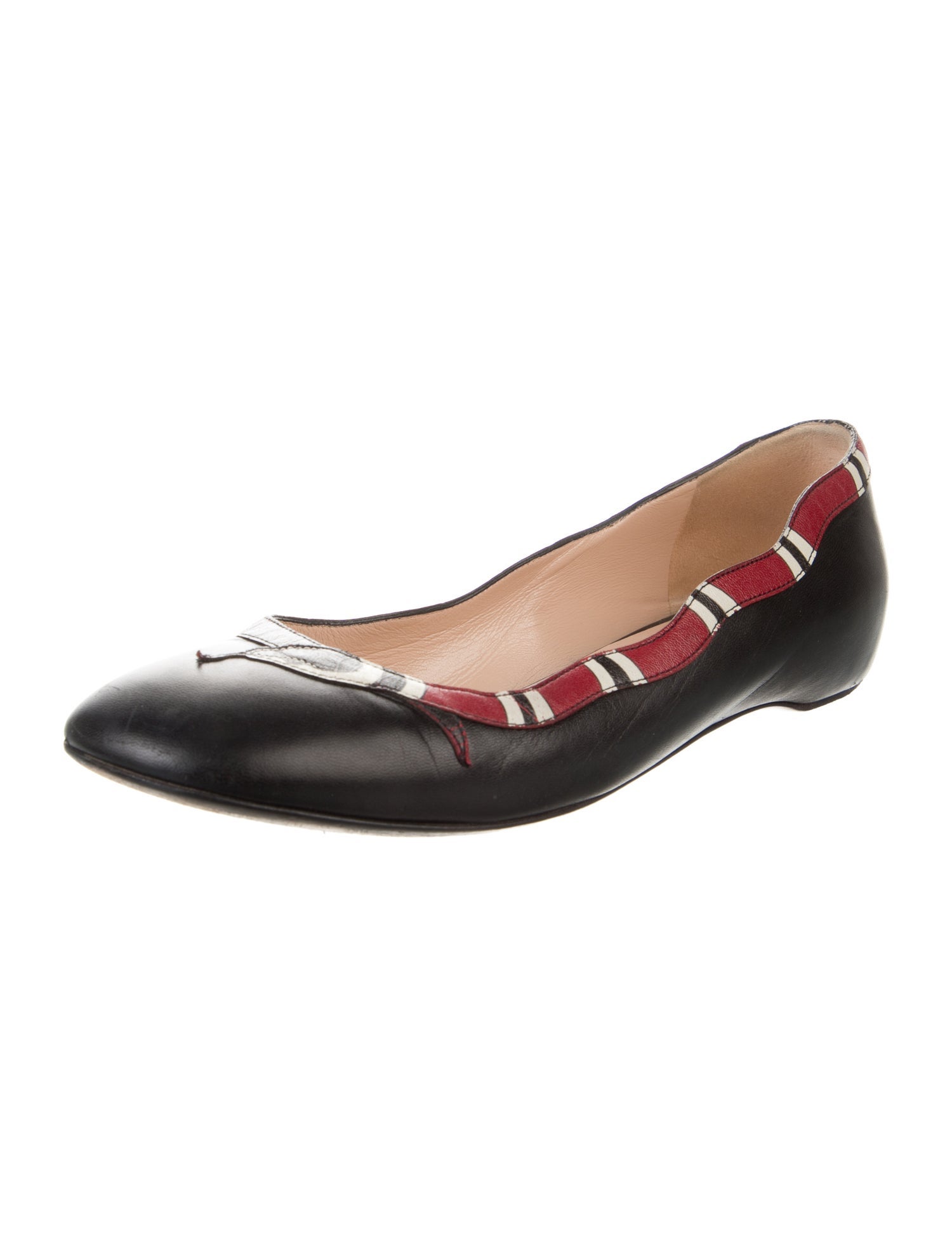 Gucci Kingsnake Leather Ballet Flats