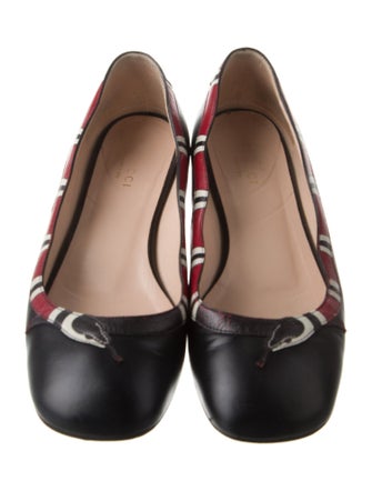 Gucci Kingsnake Leather Ballet Flats