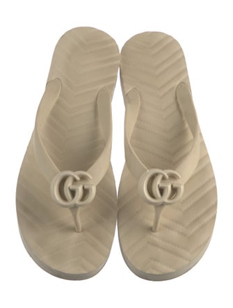 Gucci Double G Logo Rubber Flip Flops