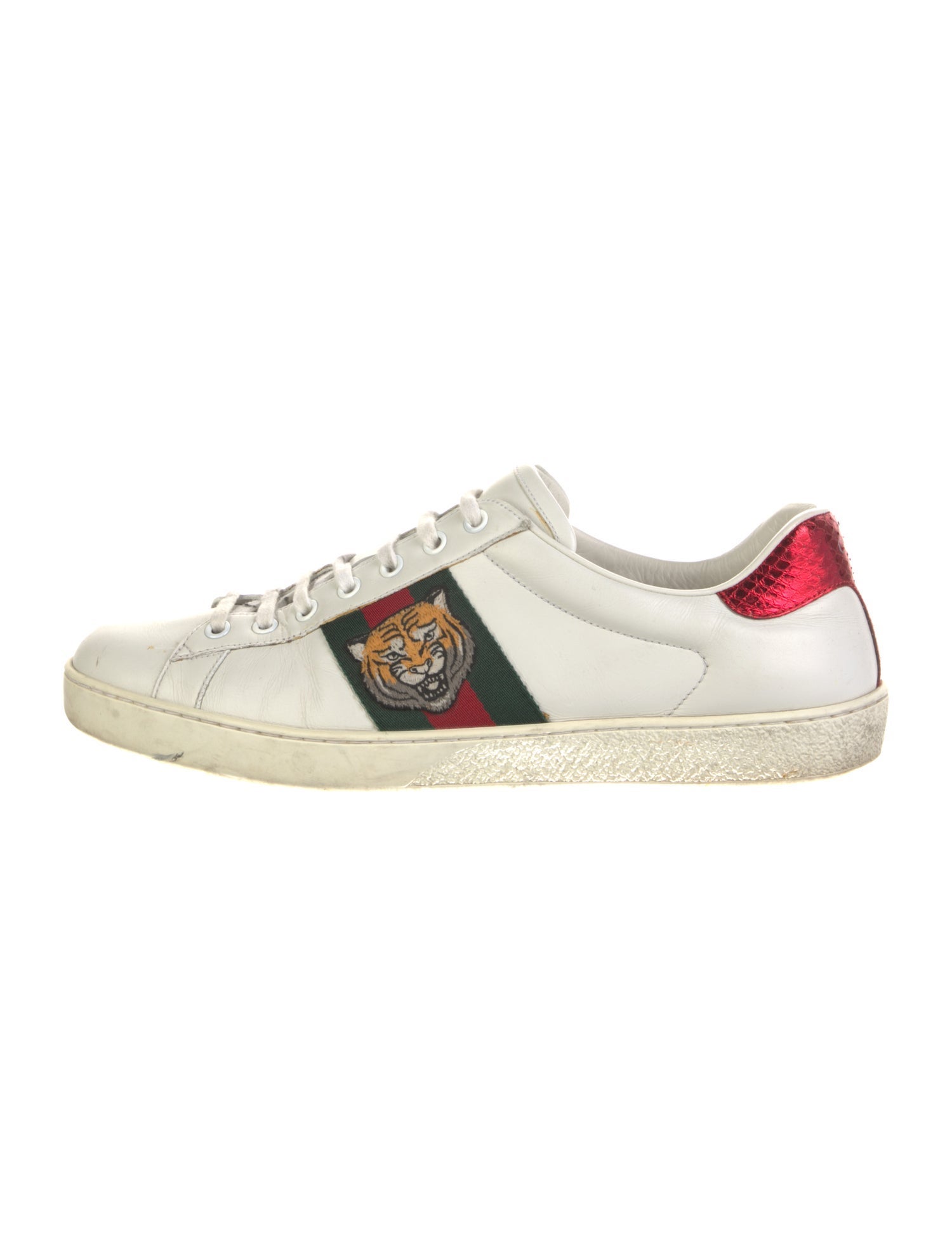 Gucci Web Accent Leather Sneakers