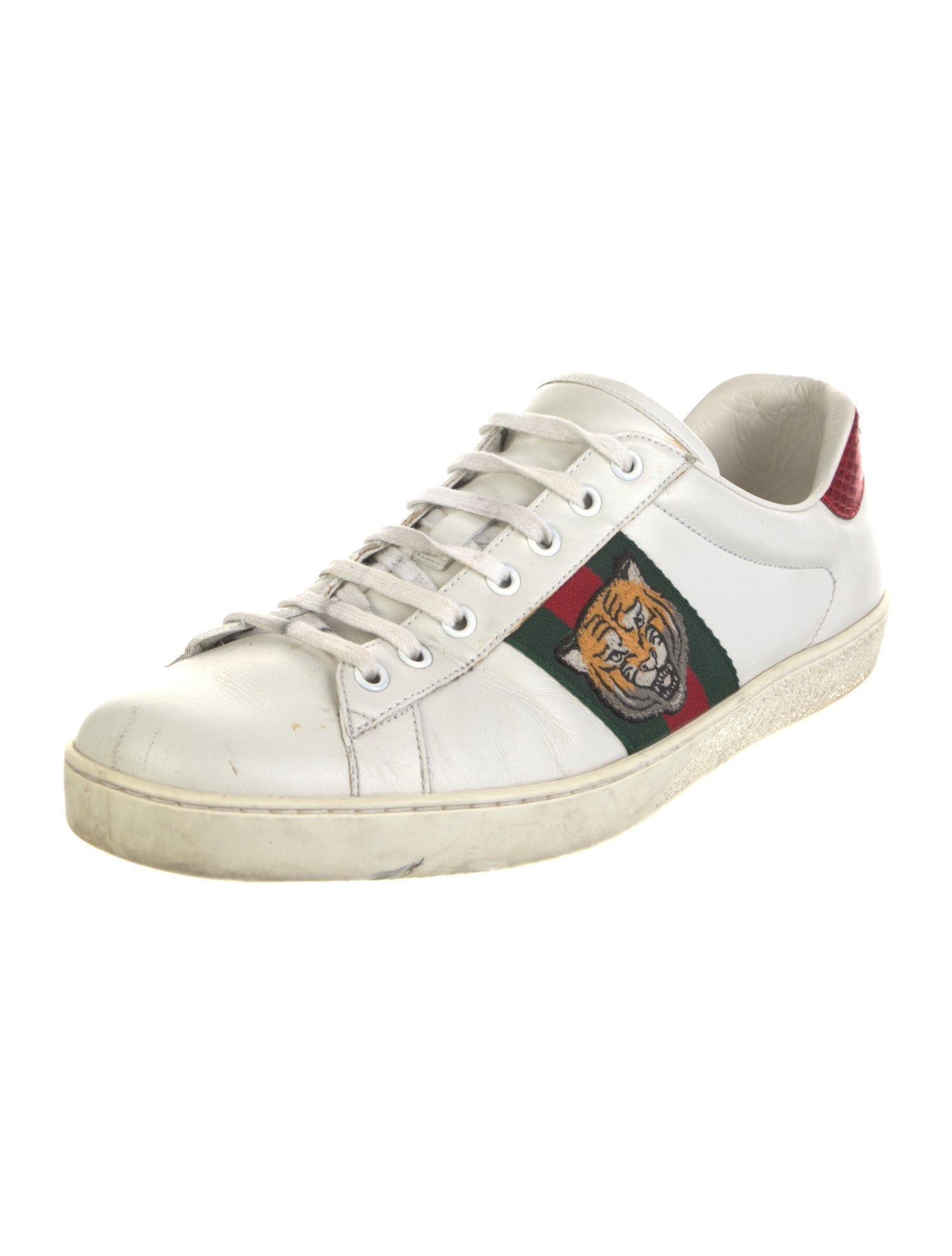 Gucci Web Accent Leather Sneakers