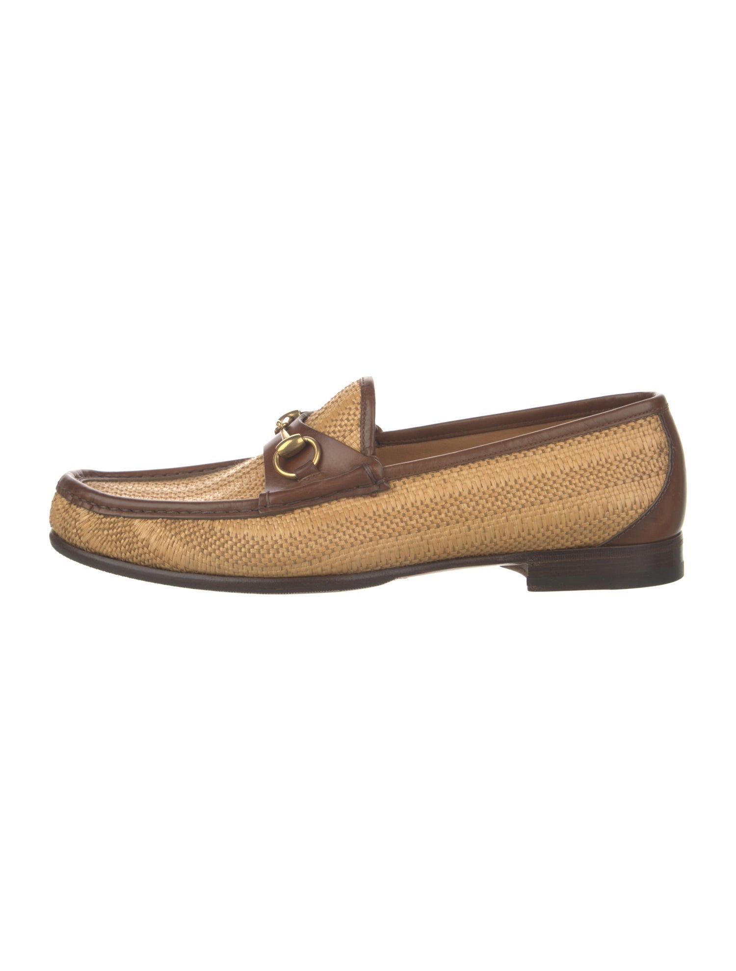 Gucci Horsebit Accent Leather Trim Embellishment Loafers