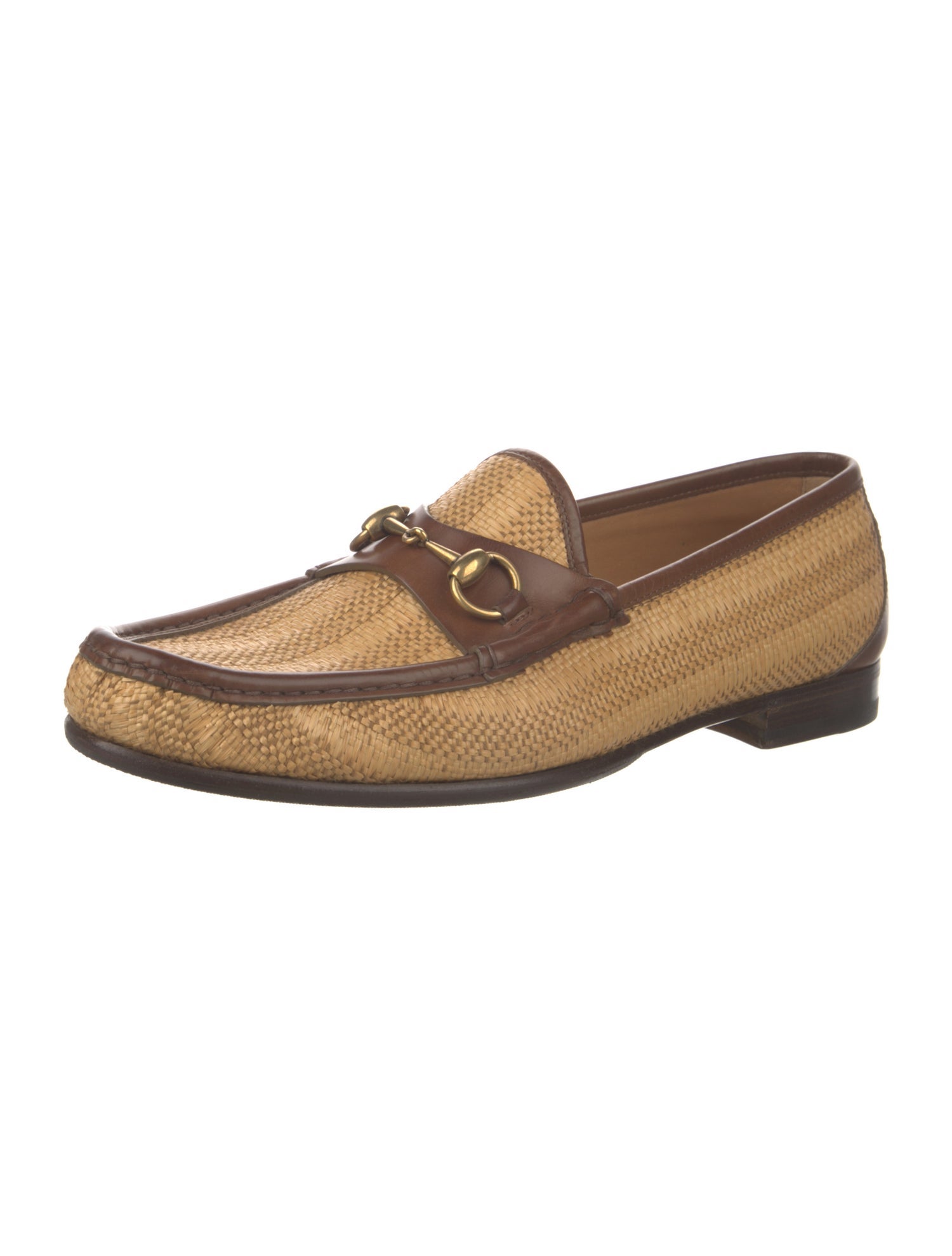 Gucci Horsebit Accent Leather Trim Embellishment Loafers