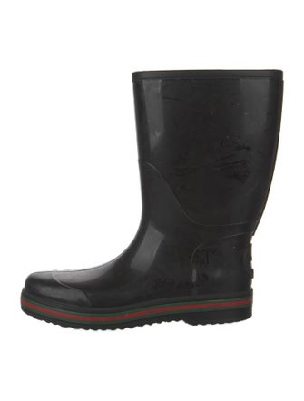 Gucci Web Accent Rubber Rain Boots