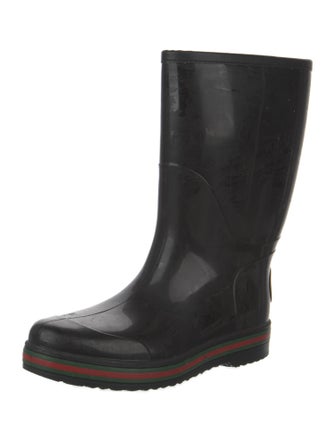 Gucci Web Accent Rubber Rain Boots