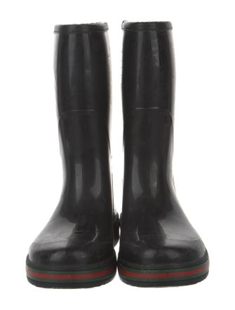 Gucci Web Accent Rubber Rain Boots